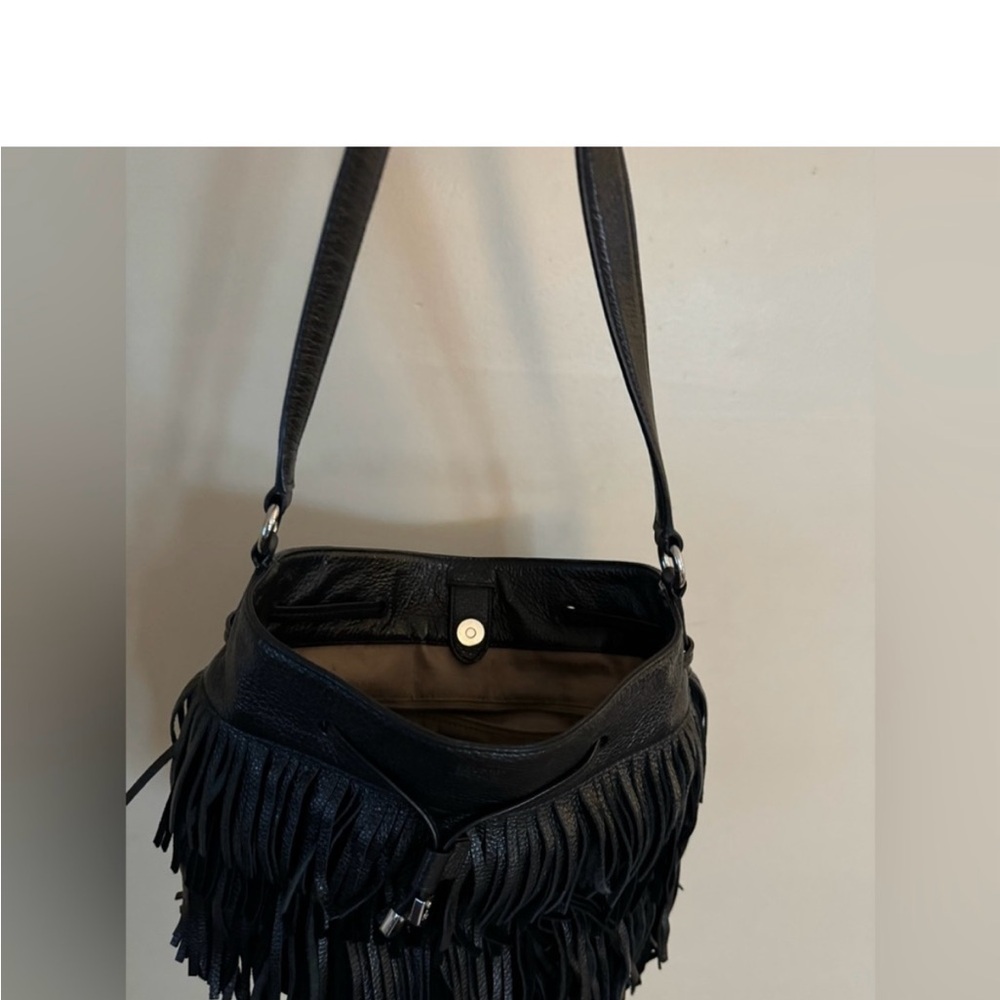 Ralph Lauren black fringe purse 12x10